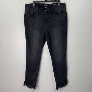 Judy‎ Blue Jeans Womens 32 Black Raw Hem Skinny Fit Stretch Denim High Rise